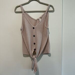 Blu-Pepper Cream Knit Tank Top